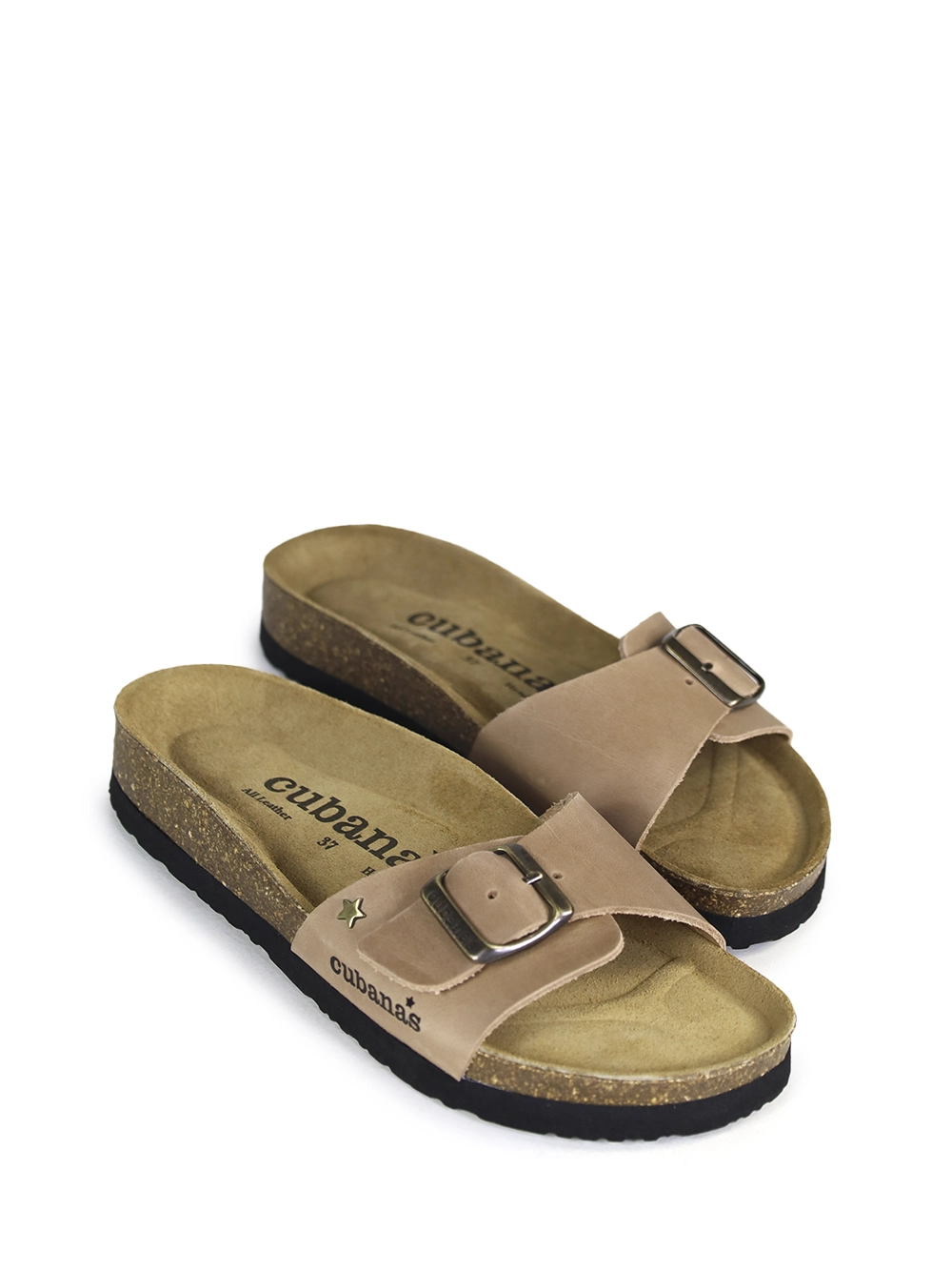 Julia-Sandália em Pele Beige com Tira Única - Image 4