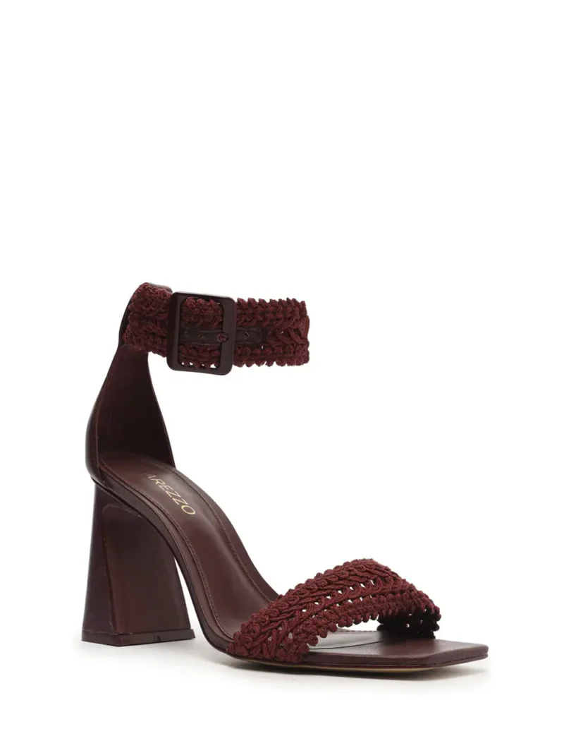 Alternative view of Sandália Arezzo em Pele Bordeaux com Tiras em Tecido