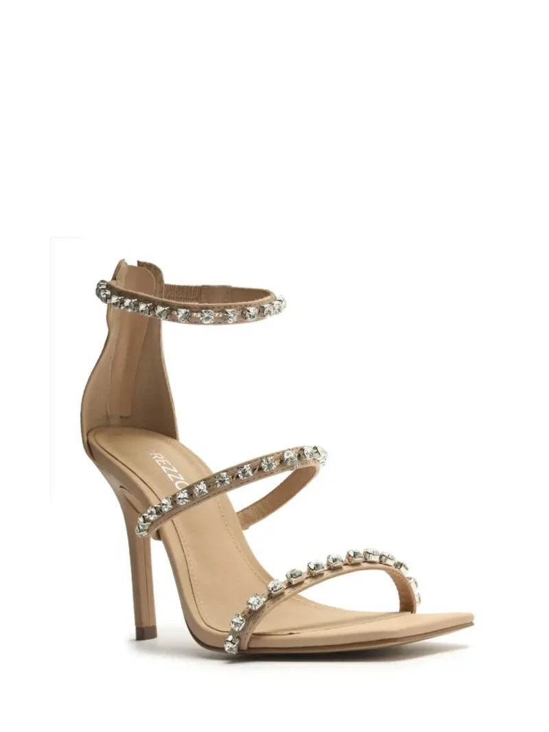 Alternative view of Sandália Arezzo em Pele Beige e Pormenor de Cristais