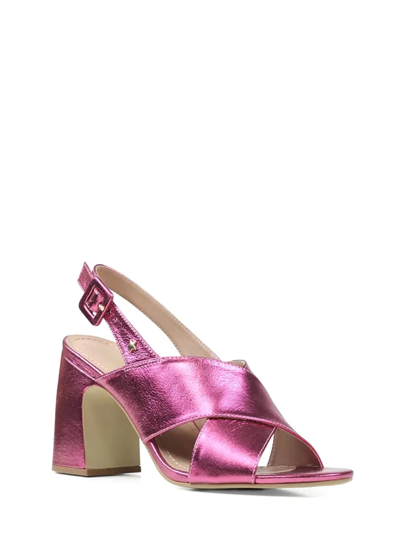 Alternative view of Sandália Cubanas em Pele Rosa Metalizada