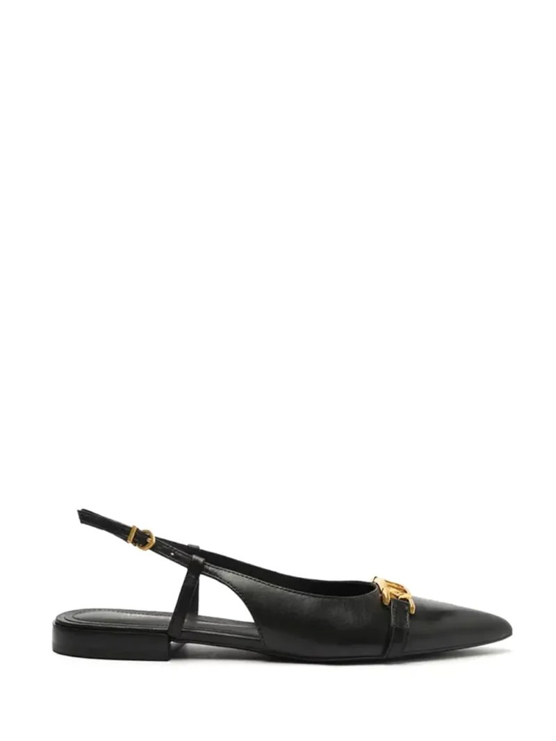 Mule Arezzo Preta em Pele e Biqueira Fina