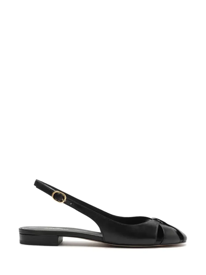 Mule Arezzo Preto em Pele e Múltiplas Tiras