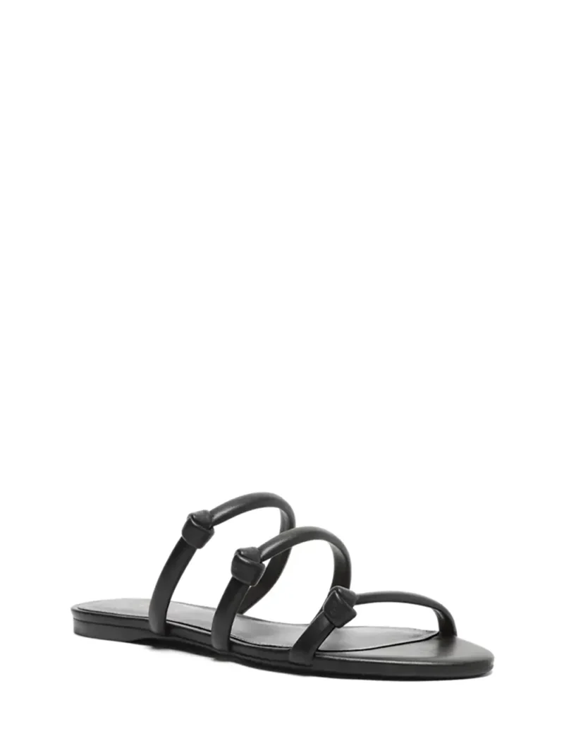 Alternative view of Sandália Arezzo Preta em Pele com Três Tiras