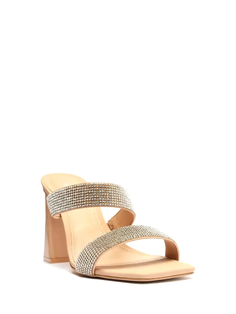 Alternative view of Sandália Arezzo em Pele Beige e Pormenor de Cristais