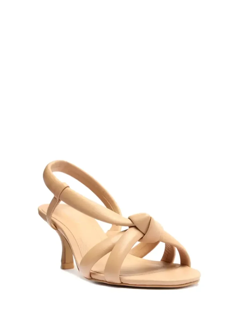 Alternative view of Sandália Arezzo em Pele Beige e Tiras Puffer