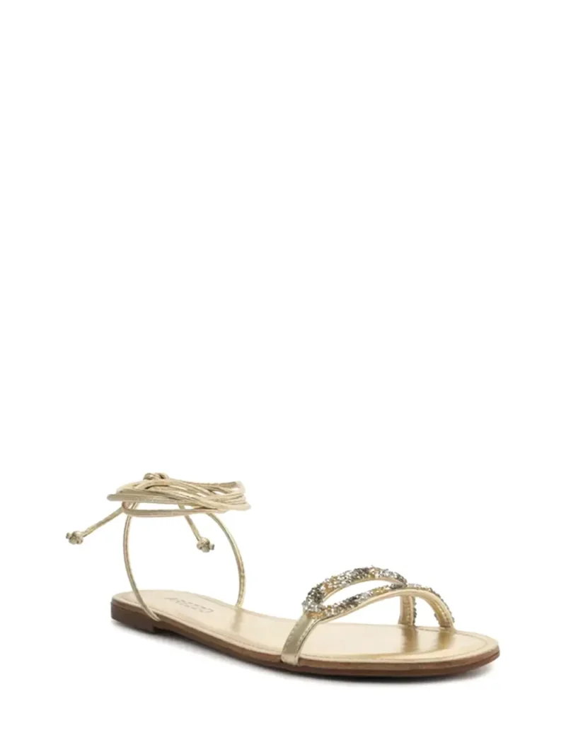 Alternative view of Sandália Arezzo em Pele Dourada e Amarração no Tornozelo