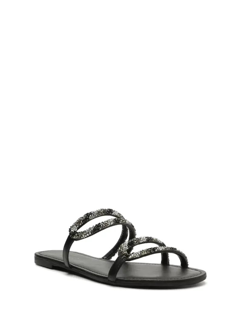 Alternative view of Sandália Arezzo Preta em Pele e Amarração no Tornozelo