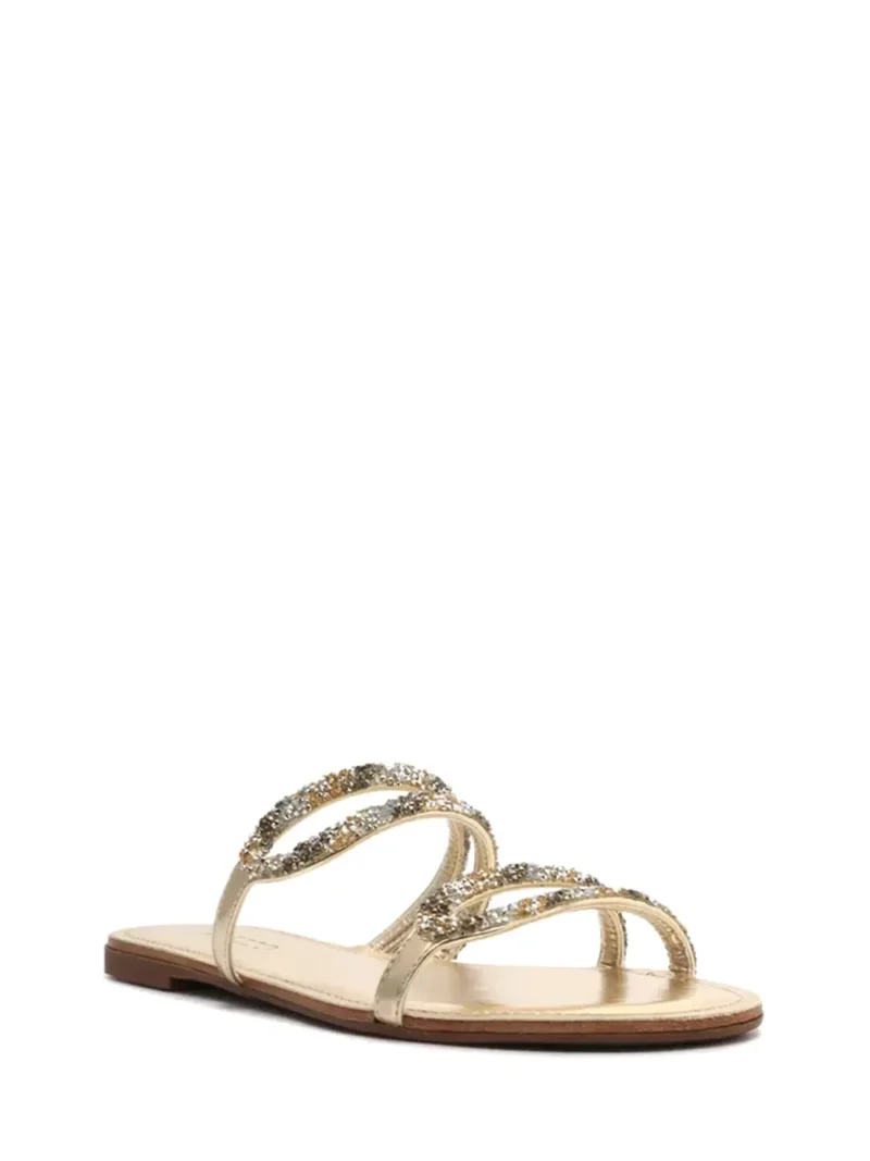 Alternative view of Sandália Arezzo em Pele Dourada e Pormenor de Cristais