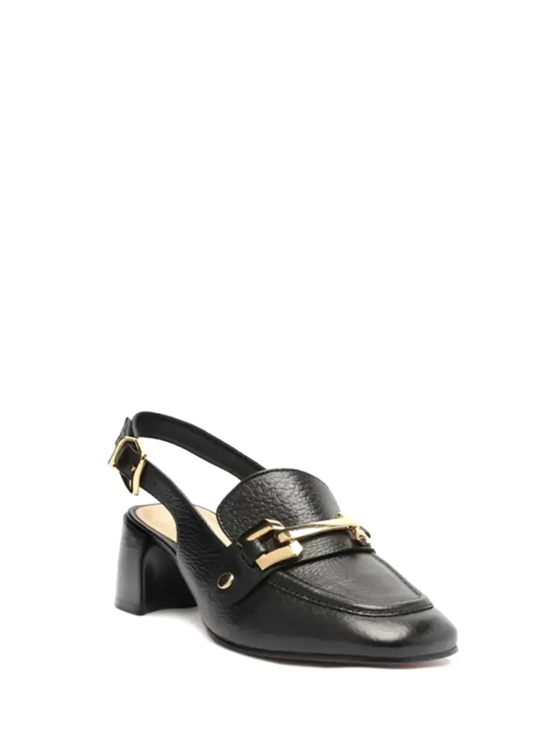 Alternative view of Loafer Arezzo Preto em Pele e Salto em Bloco