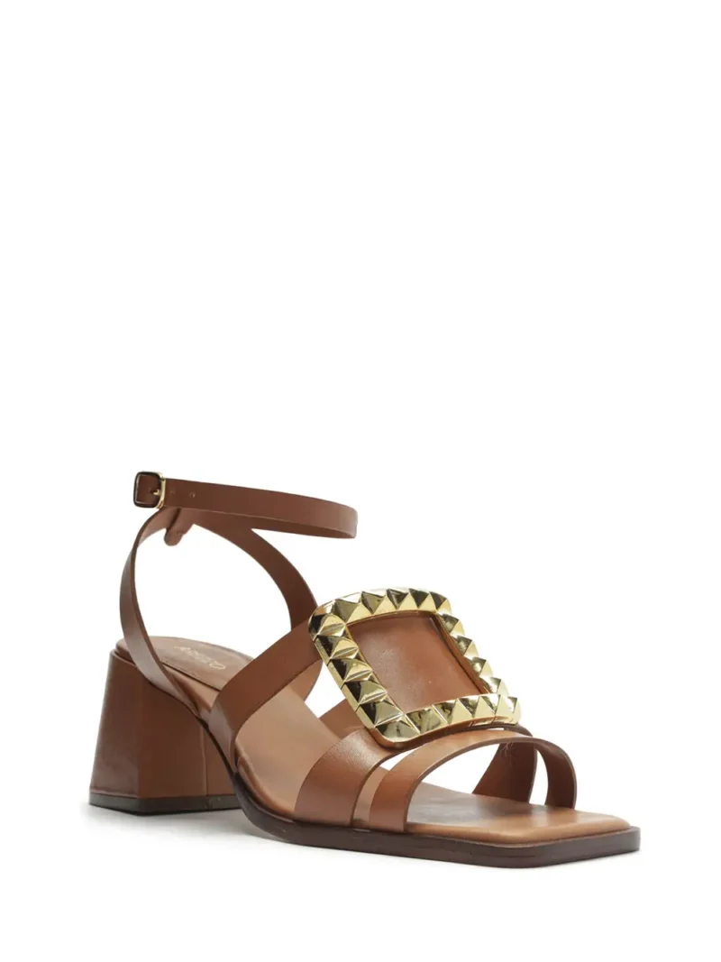 Alternative view of Sandália Arezzo em Pele Castanha e Pormenor em Dourado