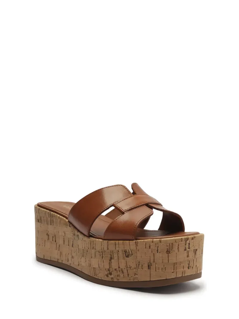 Alternative view of Sandália Plataforma Arezzo com Tira em Pele Castanha