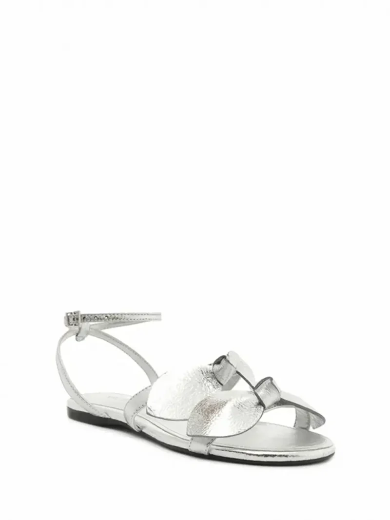 Alternative view of Sandália Arezzo em Pele Prata e Tiras com Laços