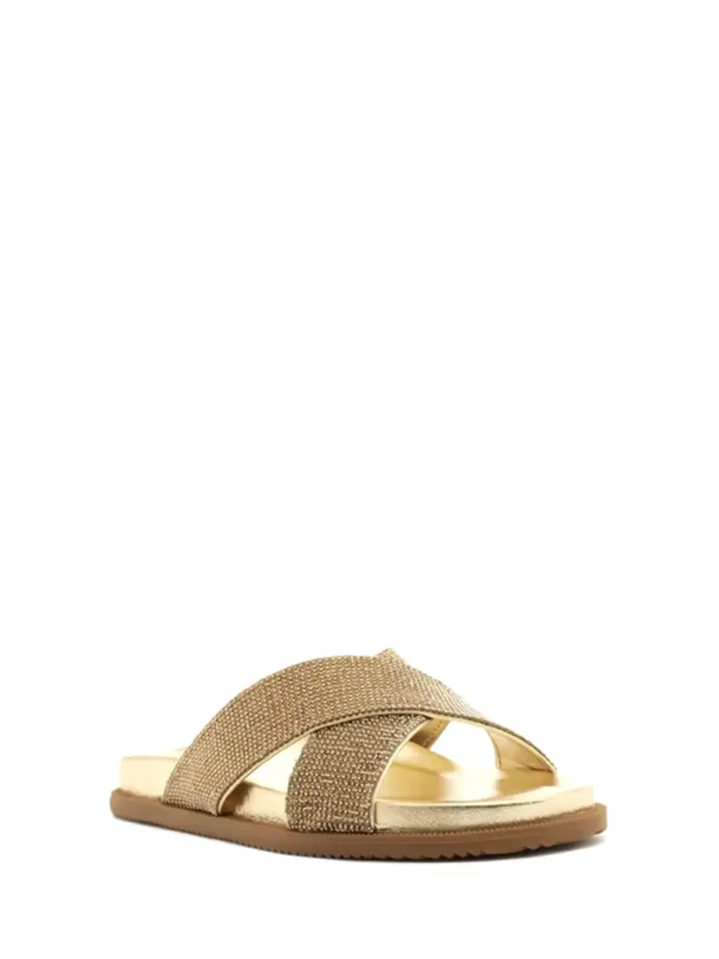 Alternative view of Sandália Arezzo em Pele Dourada e Tiras Cruzadas