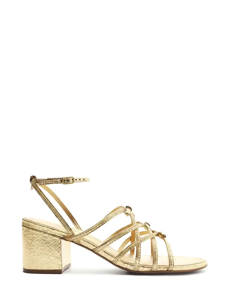 Sandália Arezzo em Pele Dourada e Pormenor de Laço