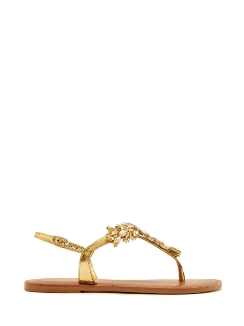 Sandália Arezzo em Pele Camel e Tira Única