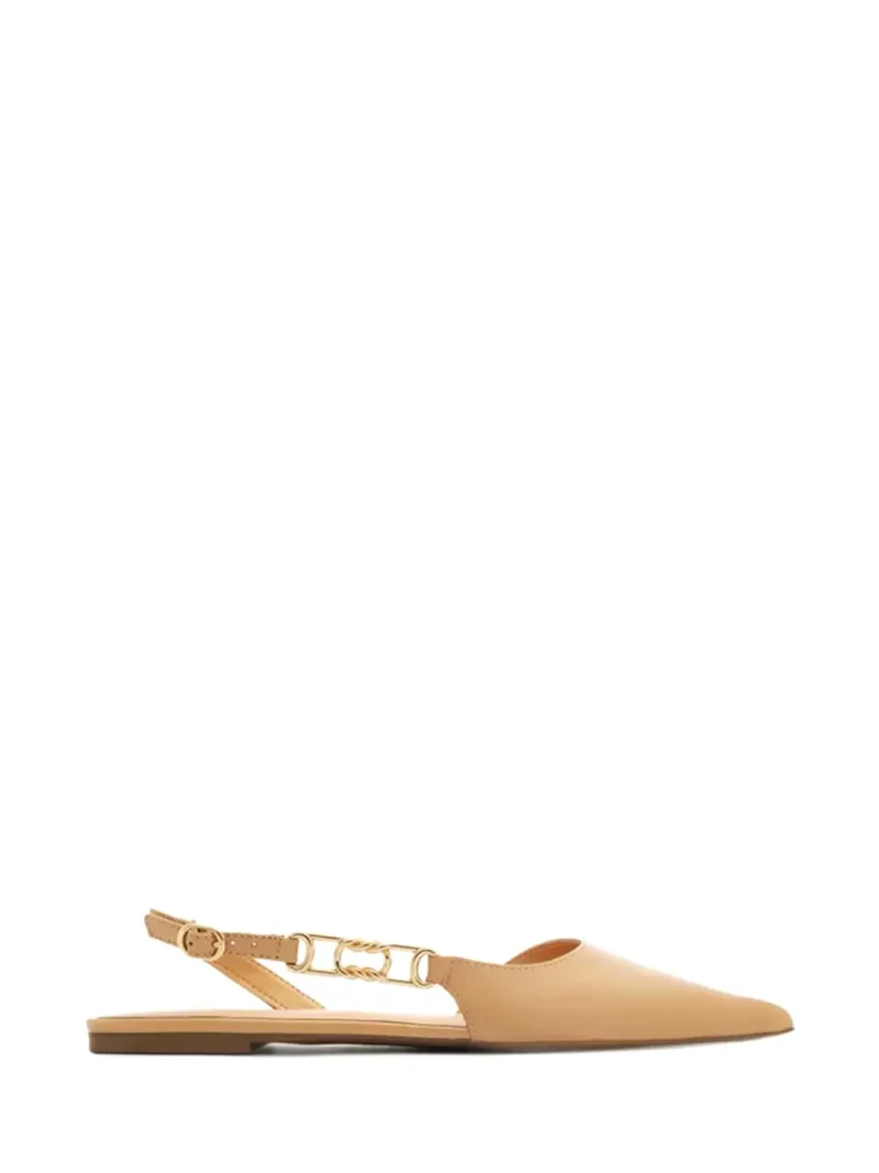 Mule Arezzo em Pele Beige e Biqueira Fina