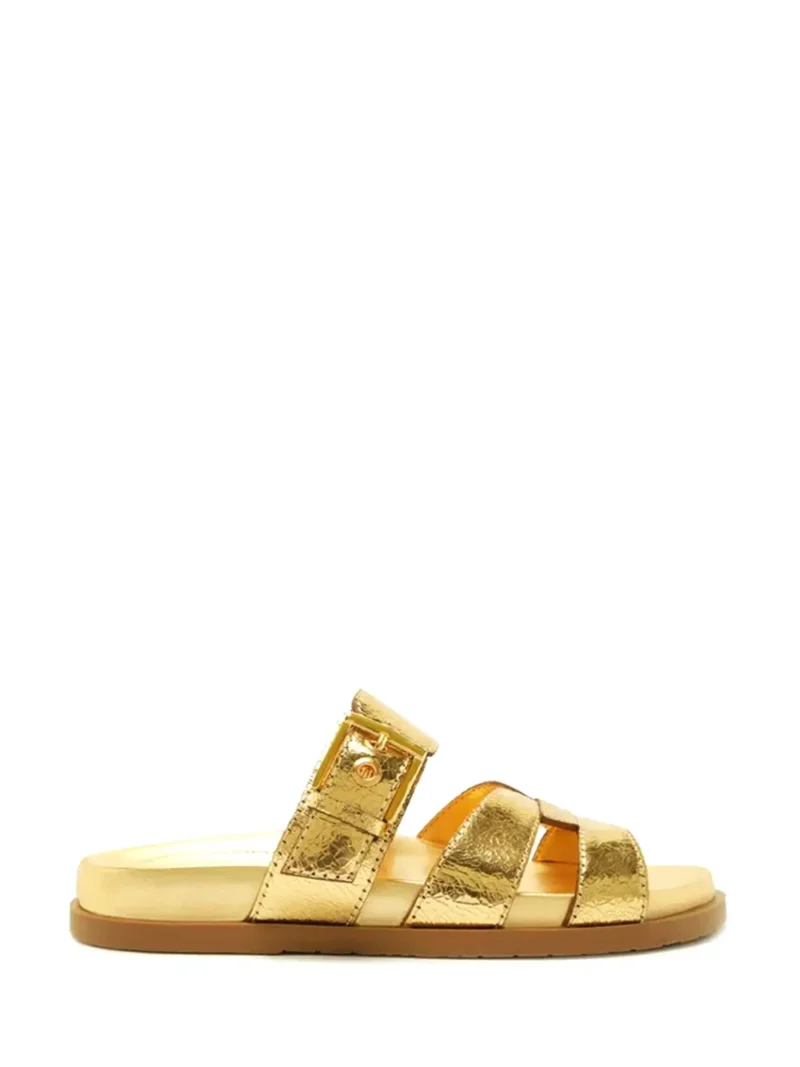 Sandália Arezzo em Pele Dourada com Tiras