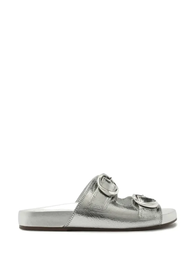 Sandália Arezzo em Pele Prata com Tiras