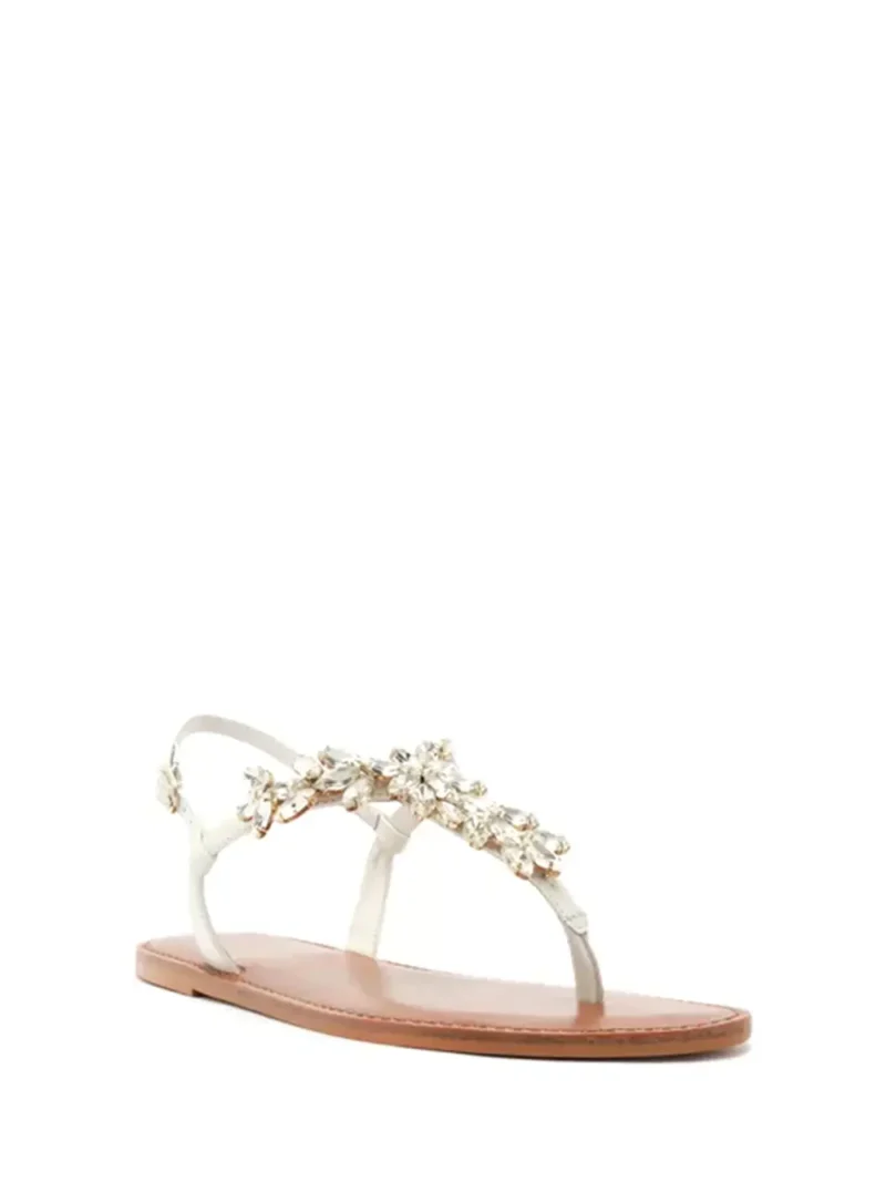 Alternative view of Sandália Arezzo em Pele Branca e Pormenor de Pedraria