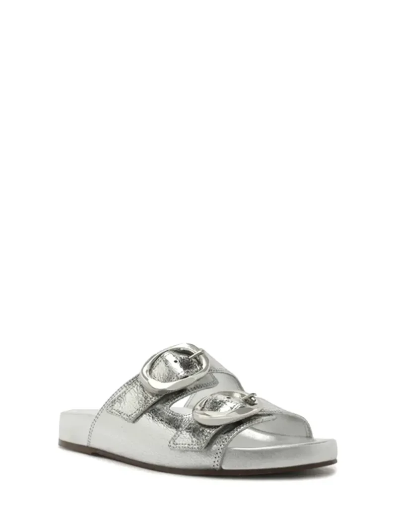 Alternative view of Sandália Arezzo em Pele Prata com Tiras