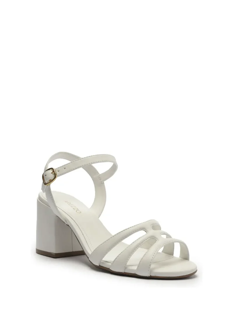 Alternative view of Sandália Arezzo em Pele Branca com Múltiplas Tiras