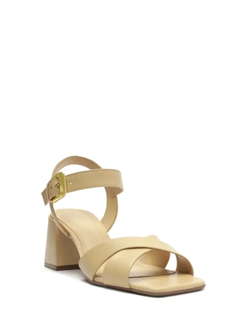 Alternative view of Sandália Arezzo em Pele Beige e Tiras Cruzadas