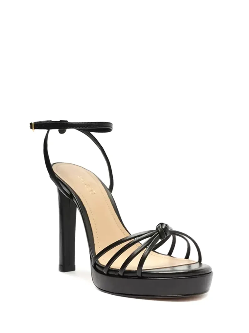 Alternative view of Sandália Arezzo Preta em Pele com Múltiplas Tiras