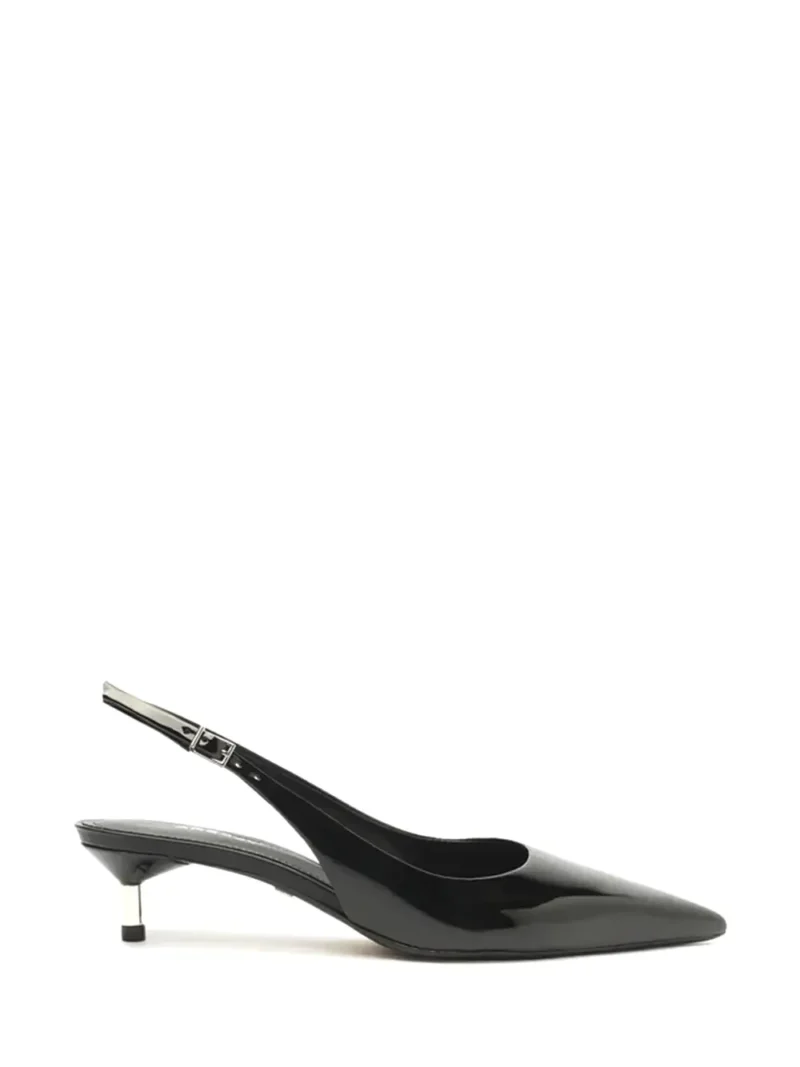 Mule Arezzo Preta em Pele com Biqueira Fina