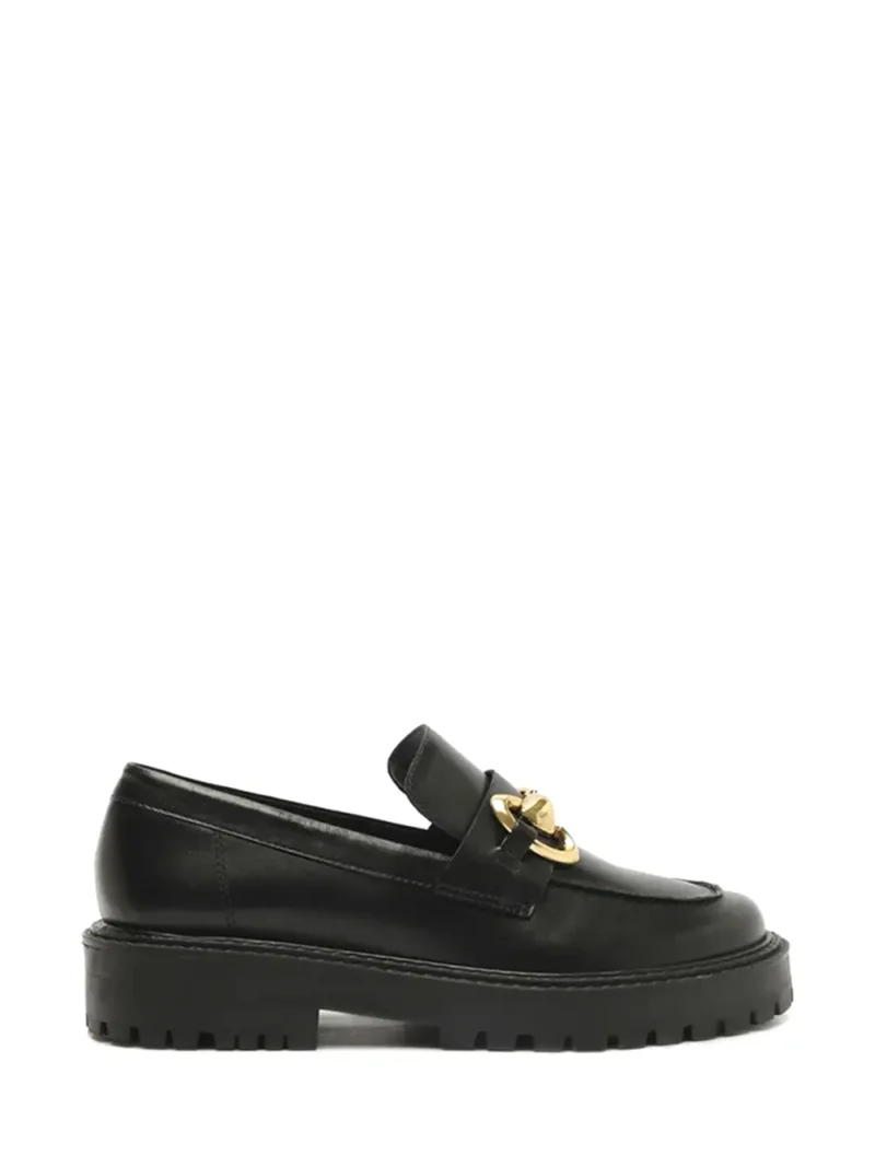 Loafer Preto Arezzo em Pele e Sola Tratorada