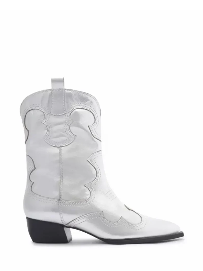 Bota Texana Arezzo em Pele Prata