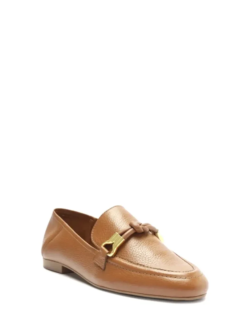 Alternative view of Loafer Arezzo em Pele Castanha e Pormenor em Dourado
