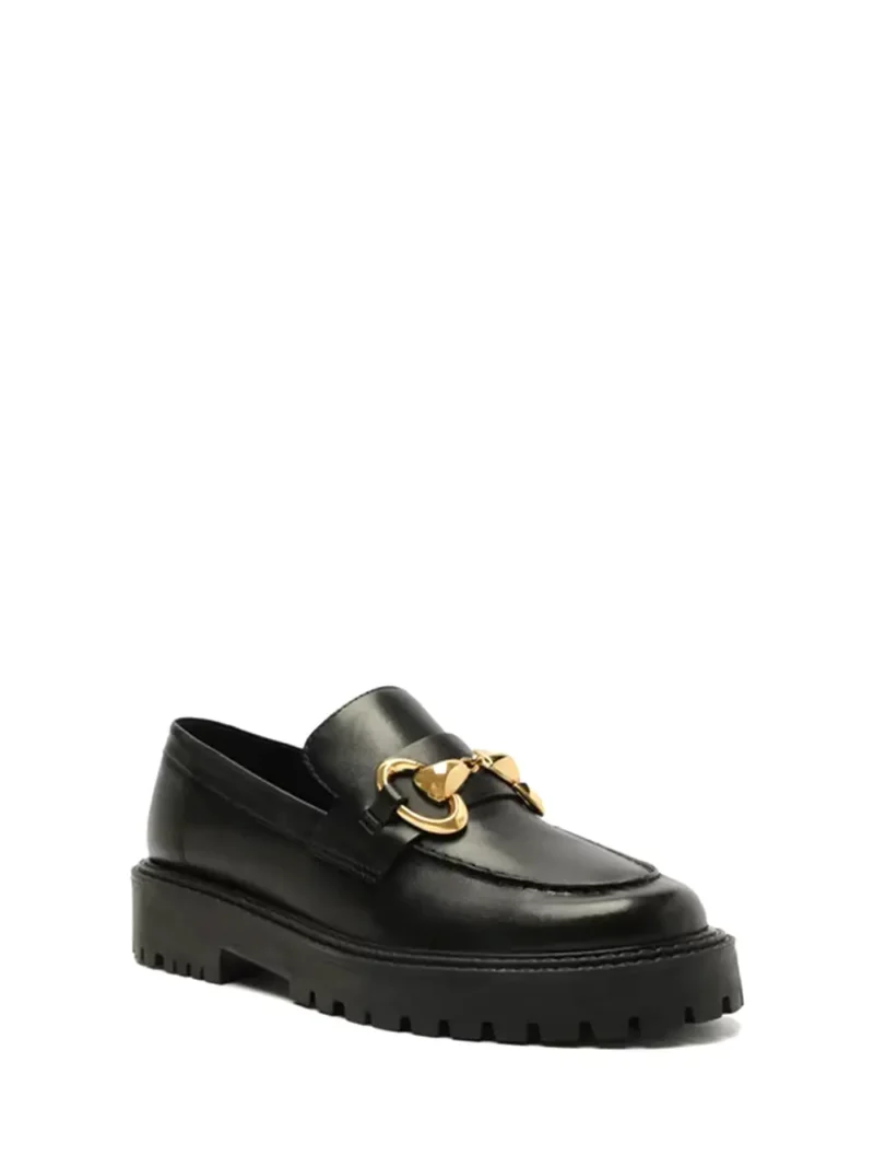 Alternative view of Loafer Preto Arezzo em Pele e Sola Tratorada