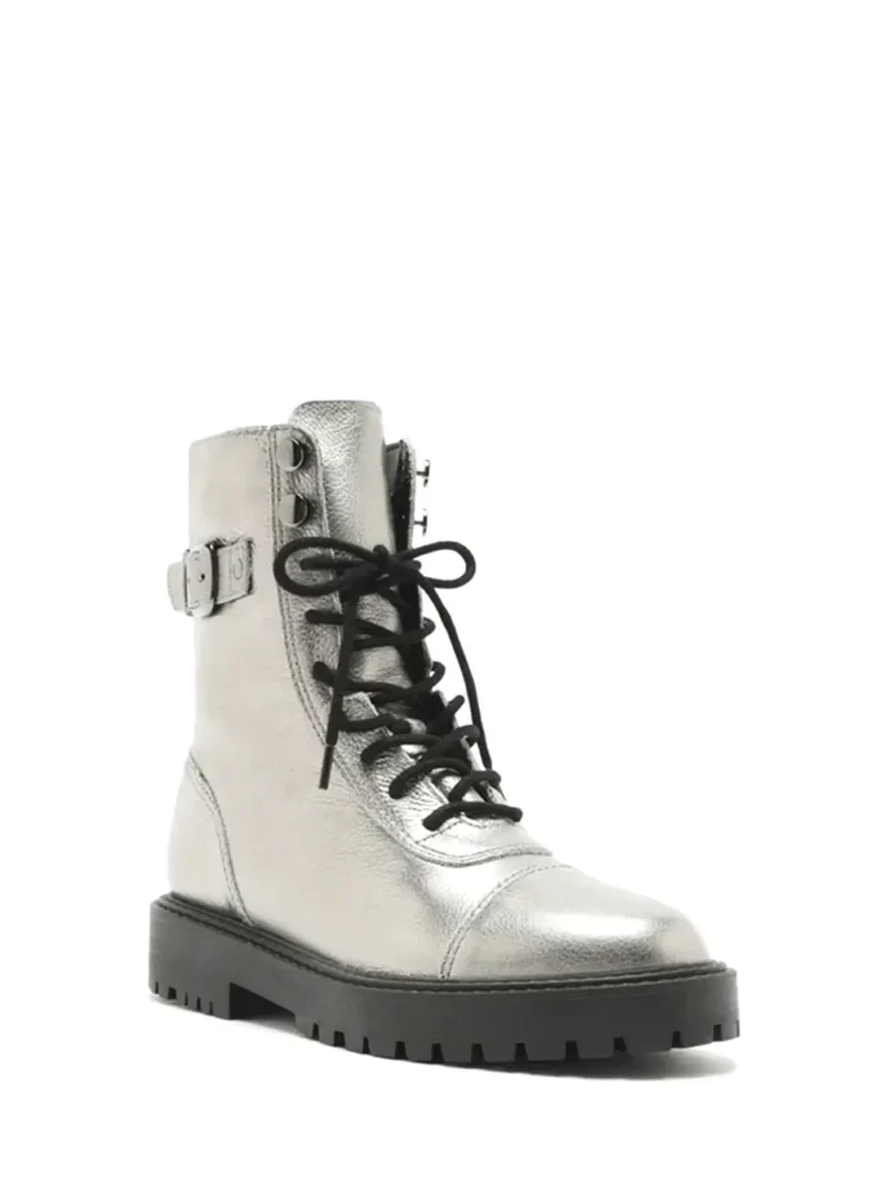 Alternative view of Bota Arezzo em Pele Prata e Sola Tratorada