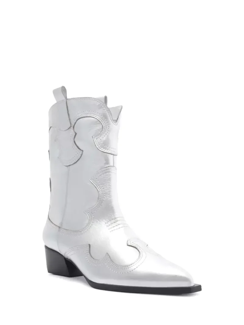 Alternative view of Bota Texana Arezzo em Pele Prata