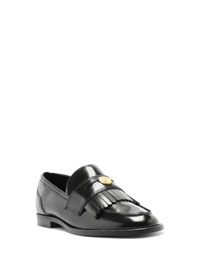 Alternative view of Loafer Arezzo Preto em Pele e Pormenor em Dourado