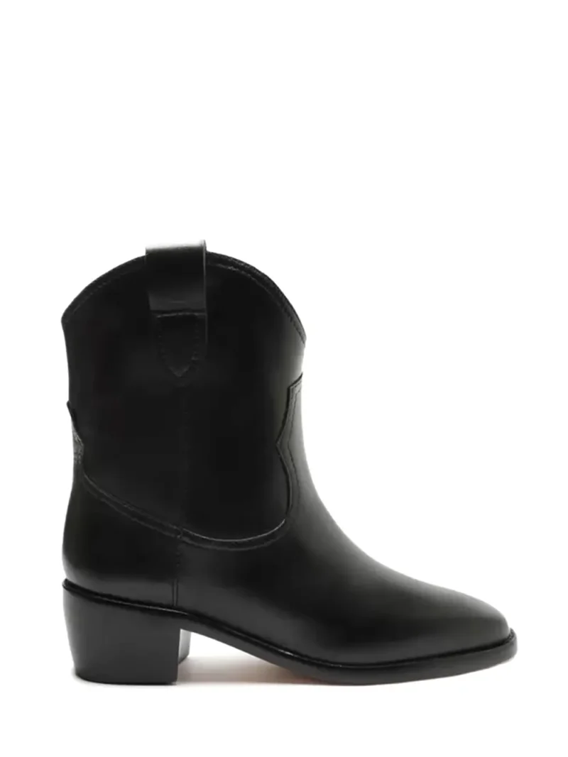 Bota Texana Arezzo Preta em Pele