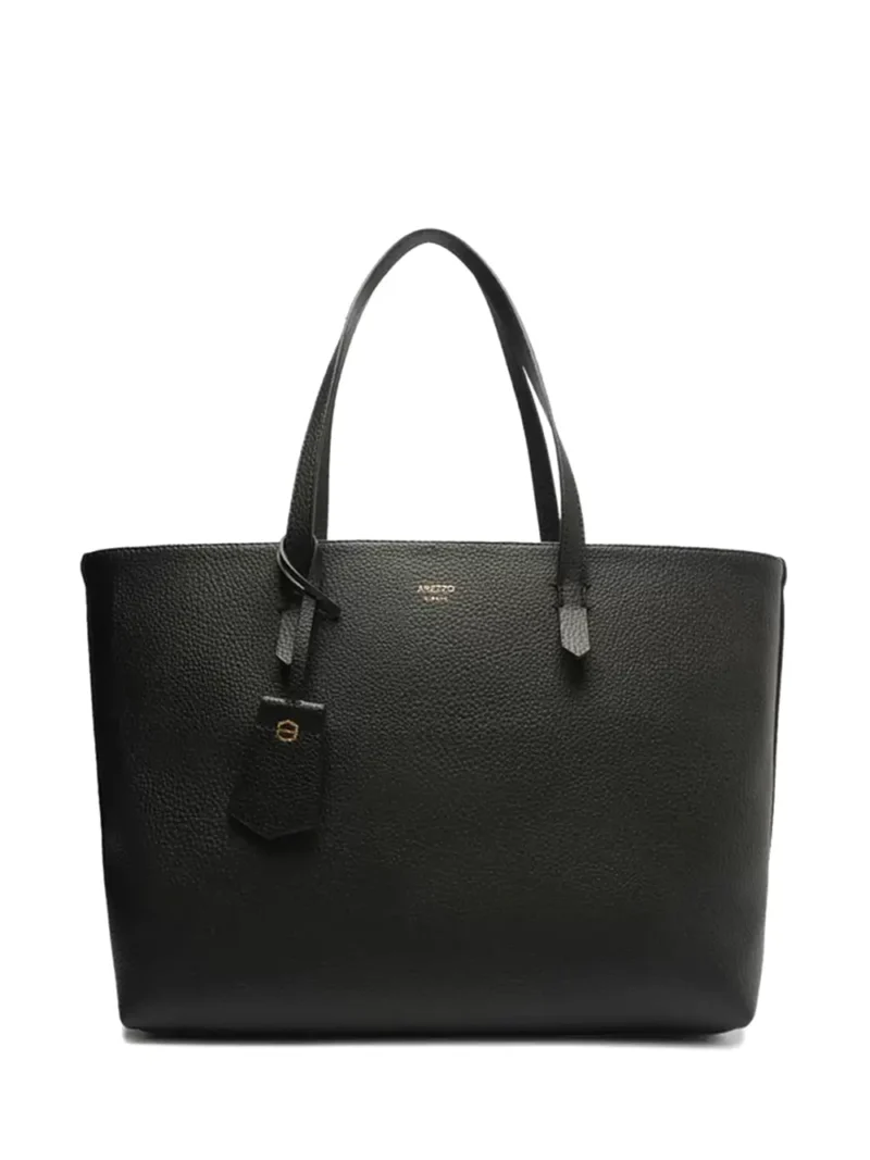 Mala Shopper Arezzo Preta em Pele