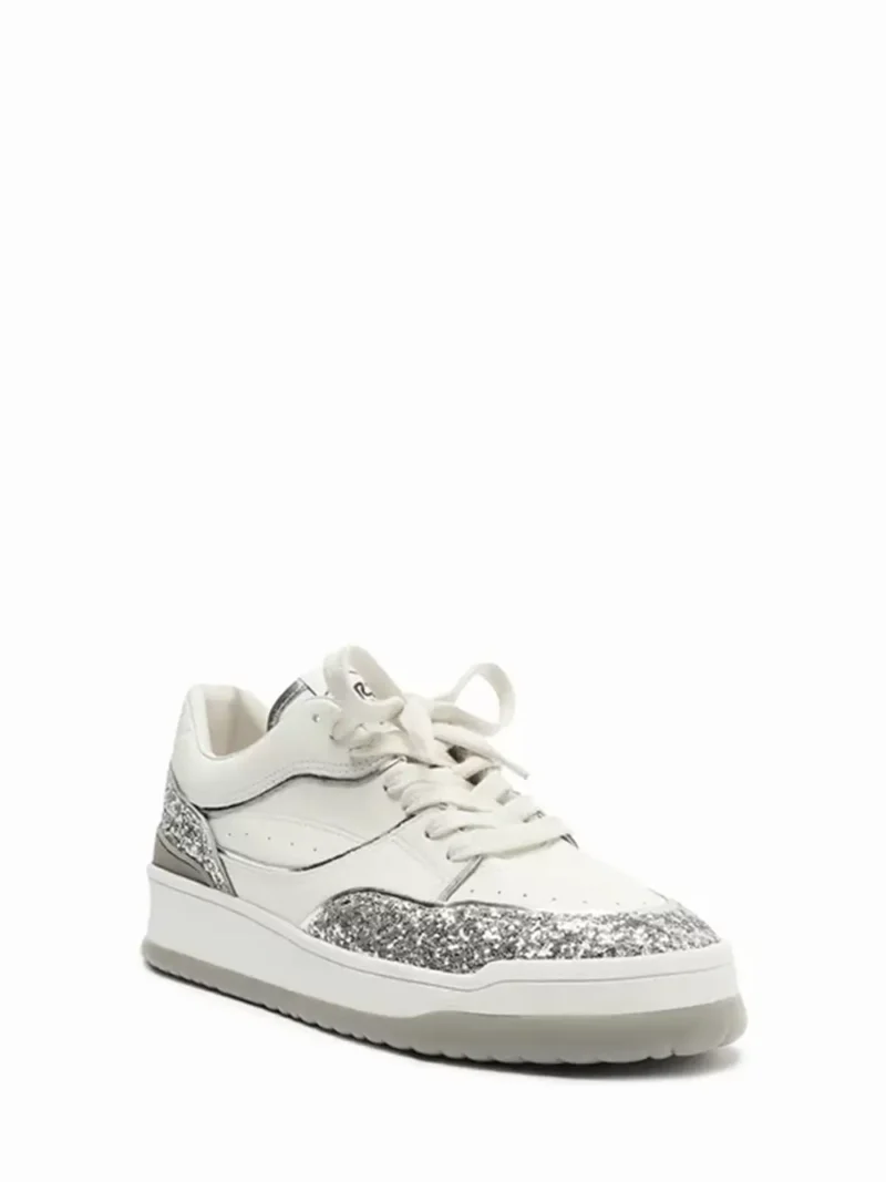 Alternative view of Ténis Arezzo em Pele Branca e Sola Volumosa