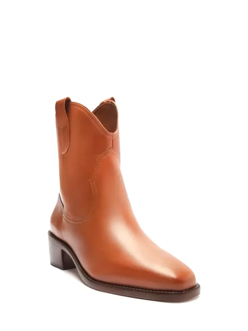 Alternative view of Bota Texana Arezzo em Pele Castanha