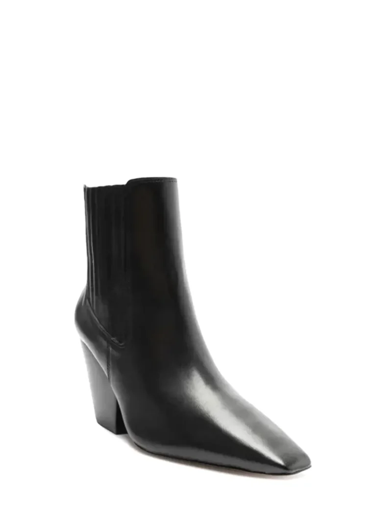 Alternative view of Bota Preta Arezzo em Pele e Biqueira Fina