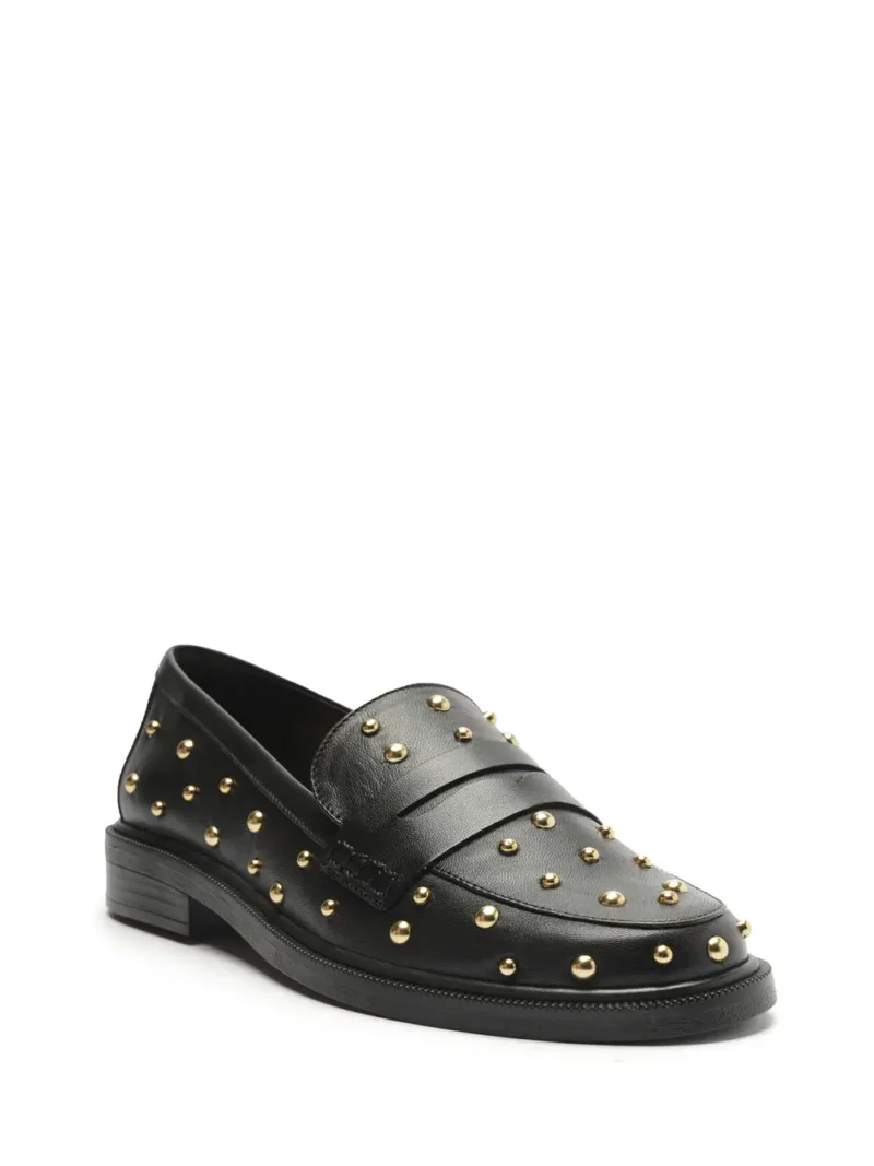 Alternative view of Loafer Preto Arezzo em Pele e Tachas Douradas