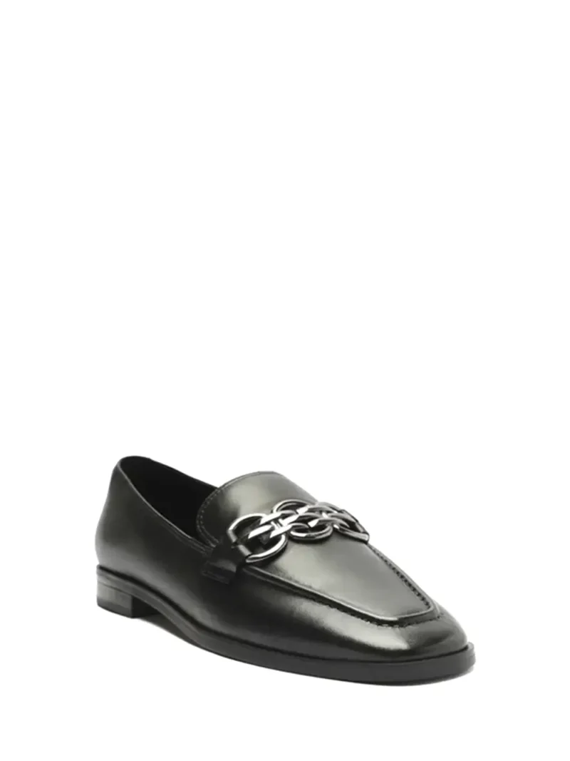 Alternative view of Loafer Preto Arezzo em Pele e Pormenor em Prata
