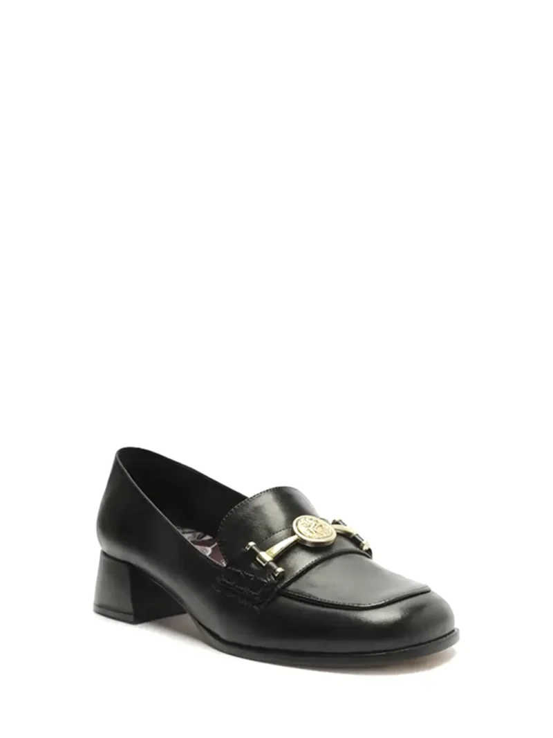 Alternative view of Loafer Preto Arezzo em Pele e Salto em Bloco