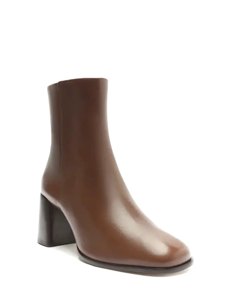 Alternative view of Bota Arezzo em Pele Castanha e Salto em Bloco