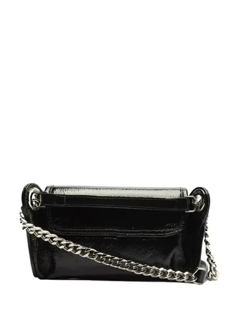 Alternative view of Mala Mini Arezzo Preta em Pele e Corrente Prata