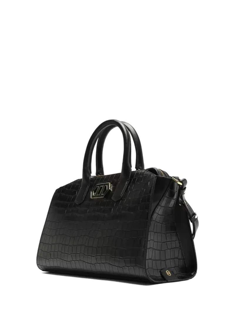 Alternative view of Mala Preta Arezzo em Pele com Efeito Croco