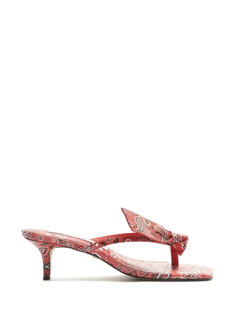 Sandália Arezzo em Estampa Paisley Vermelha