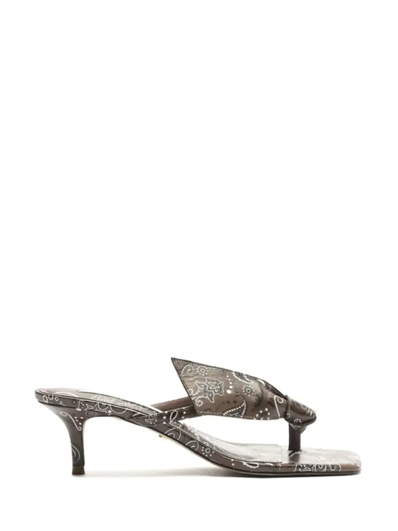 Sandália Arezzo em Estampa Paisley Castanha