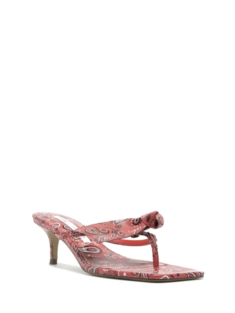 Sandália Arezzo em Estampa Paisley Vermelha