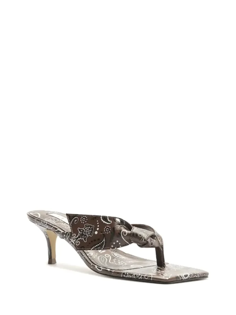 Sandália Arezzo em Estampa Paisley Castanha